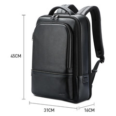 Рюкзак классический BOPAI 61-70111 нат. кожа, черный