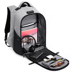 Рюкзак антивор для ноутбука 15,6 KAKA 806 чёрно-серый