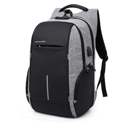 Рюкзак повседневный для ноутбука 15,6 KAKA 2215-1 серо-чёрный